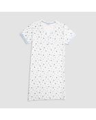 Chemise de nuit Col Serafino manches courtes Garo bleu ciel