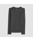 T-shirt Col rond manches longues Elgi mélange gris foncé