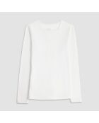 T-shirt Col rond manches longues Elgi blanc
