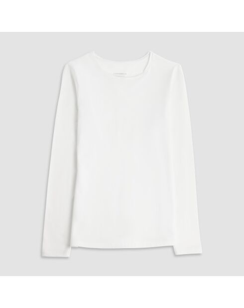 T-shirt Col rond manches longues Elgi blanc