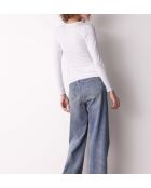 T-shirt Col rond manches longues Elgi blanc