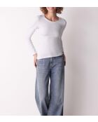T-shirt Col rond manches longues Elgi blanc
