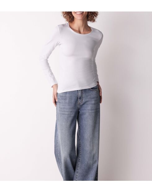 T-shirt Col rond manches longues Elgi blanc