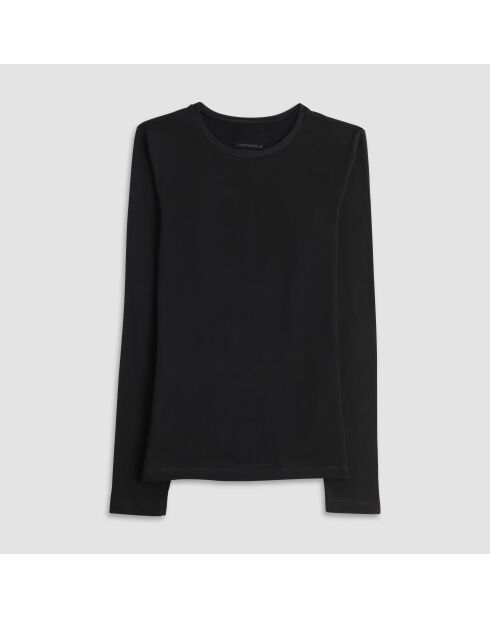 T-shirt Col rond manches longues Elgi noir