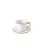 Tasse à expresso et soucoupe Golden Salerno blanc - 500ml