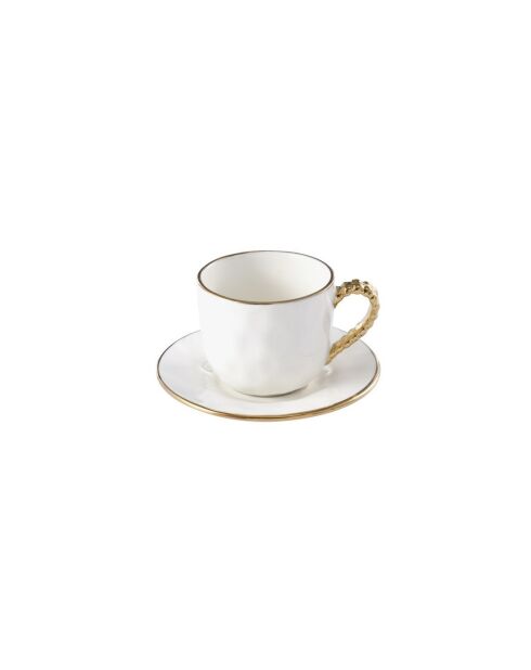 Tasse à expresso et soucoupe Golden Salerno blanc - 500ml