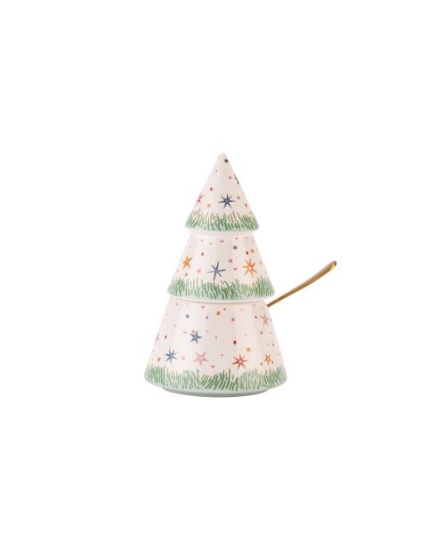 Pot à condiments Sapin de Noël multicolore - 13x13x12 cm