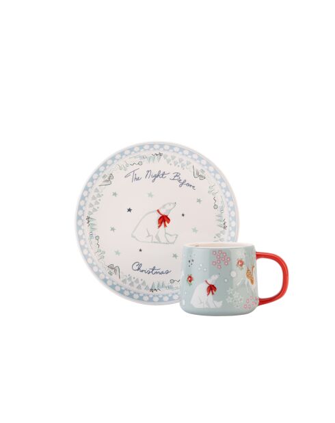 Coffret mini tasse Billie et assiette Réveillon multicolore - 14,5 x 14 cm