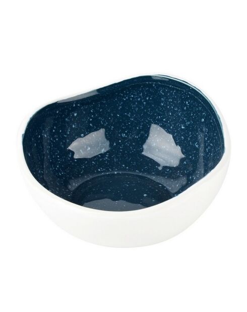 Bol à petit-déjeuner Sérénité Nordique bleu et blanc brillant - 13 cm
