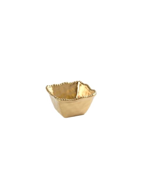 Bol à snack carré Monte Carlo doré - 5,08x17,78x17,78 cm
