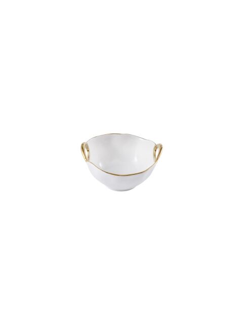 Bol à snack Golden Handles blanc - 14x12,7x7,6cm