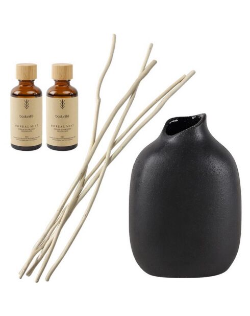 Diffuseur 300 ml et 5 bâtonnets et 2 recharges de 50 ml Elemental harmony noir mat