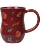 Grand mug Jardin Nordique rouge rubis brillant - 9x12,5x14 cm