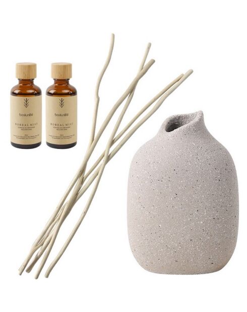 Diffuseur 300 ml et 5 bâtonnets et 2 recharges de 50 ml Elemental harmony gris mat