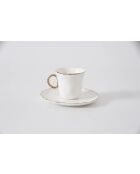 Tasse à expresso et soucoupe blanche - 48x5x5 cm