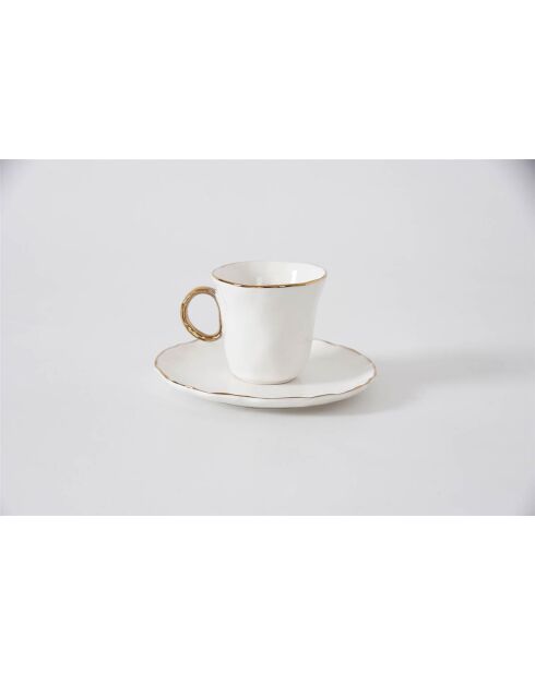 Tasse à expresso et soucoupe blanche - 48x5x5 cm