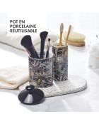 Bougie parfumée en pot de porcelaine Jungle Monkey - Noir - Jasmin & Ylang-Ylang - 315 g