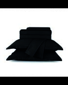 Parure drap plat + drap-housse + taies rectangles en satin de coton - Uni 1 baratta Gris 03