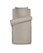 Parure housse de couette en satin de coton Bastia Taupe / Taupe