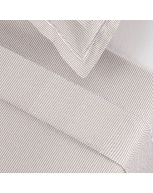 Drap plat en percal de coton Lyon Taupe