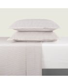Drap plat en percal de coton Lyon Taupe