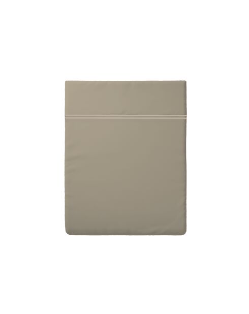 Drap plat en satin de coton Bastia Taupe / Taupe