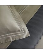 Drap plat en satin de coton Bastia Taupe / Taupe