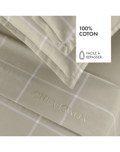 Drap plat en satin de coton - Arthur Taupe