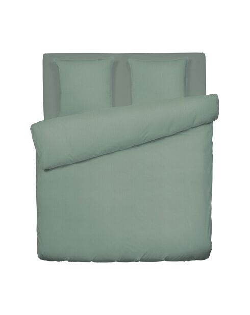 Parure housse de couette en gaze de coton - Uni verts 12