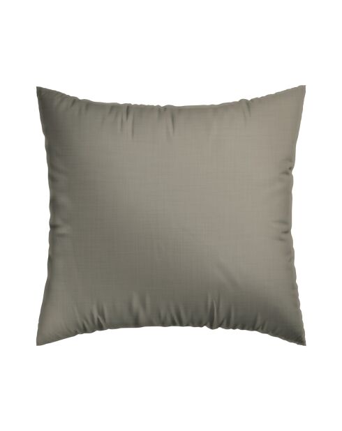 2 Taies d'oreiller en coton lavé Uni Taupe - 63x63 cm