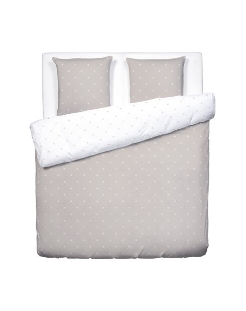 Parure housse de couette en satin de coton Canards Taupe