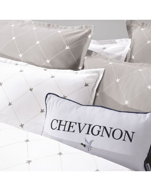 Parure housse de couette en satin de coton Canards Taupe
