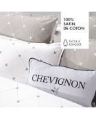 Parure housse de couette en satin de coton Canards Taupe