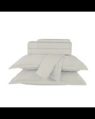 Parure maxi drap plat + drap-housse + taies carrées en satin de coton - Uni 1 baratta Taupe 05