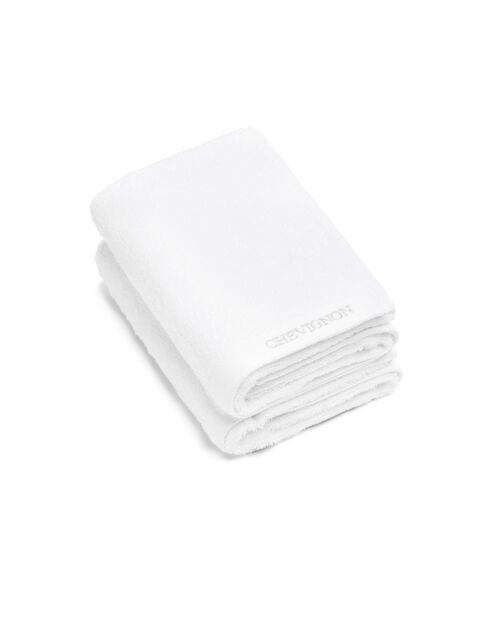 Lot de 2 serviettes de toilette blanches - 50x100 cm