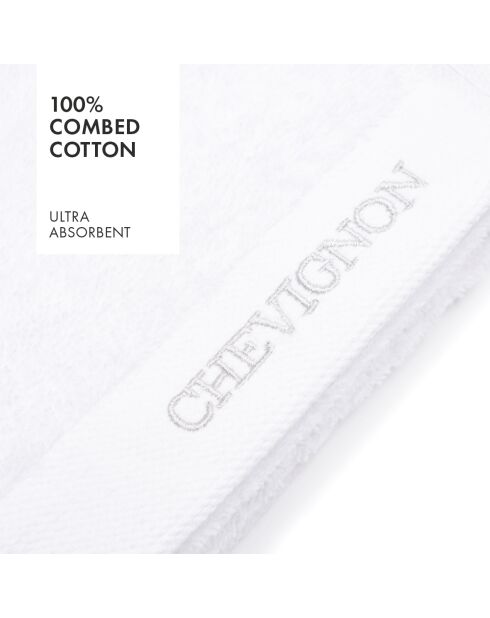 Lot de 2 serviettes de toilette blanches - 50x100 cm