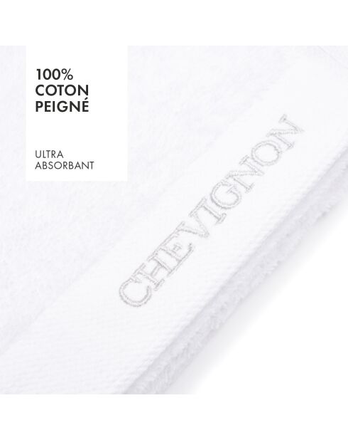 Lot de 2 serviettes de toilette blanches - 50x100 cm
