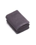 Lot de 2 serviettes à main en coton peigné LT Lagon Gris foncé - 2x(50x100 cm)