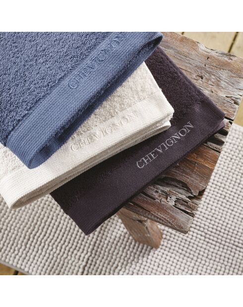 Lot de 2 serviettes à main en coton peigné LT Lagon Gris foncé - 2x(50x100 cm)