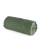 Drap-housse en coton lavé Uni Vert foncé