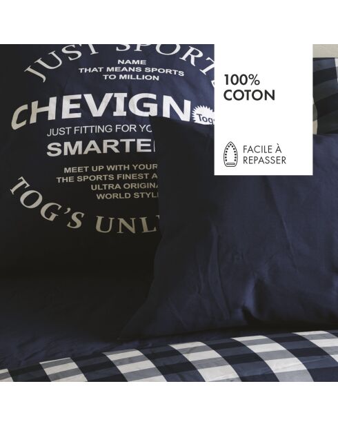 Taie d'oreiller en coton Just Sports bleue - 70x90 cm