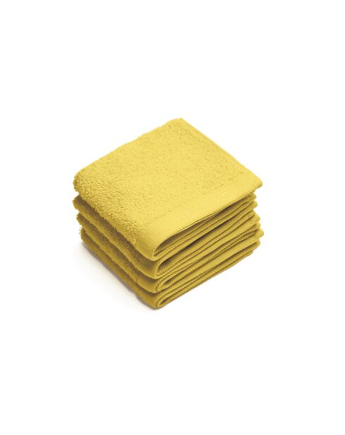 Serviette d'invité en coton peigné LT Jaune Lagon - 4x(30x30 cm)