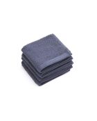 Lot de 4 serviettes d'invités bleu-gris - 4x30x30 cm