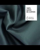 Parure drap plat + drap-housse + taies rectangles en satin de coton - Uni 1 baratta Gris 02