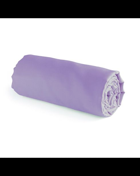 Drap-housse en satin de coton - Uni Violet 01