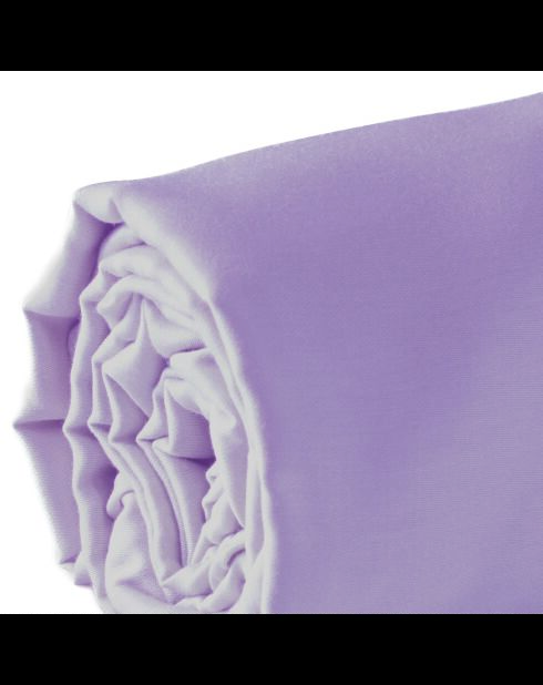 Drap-housse en satin de coton - Uni Violet 01