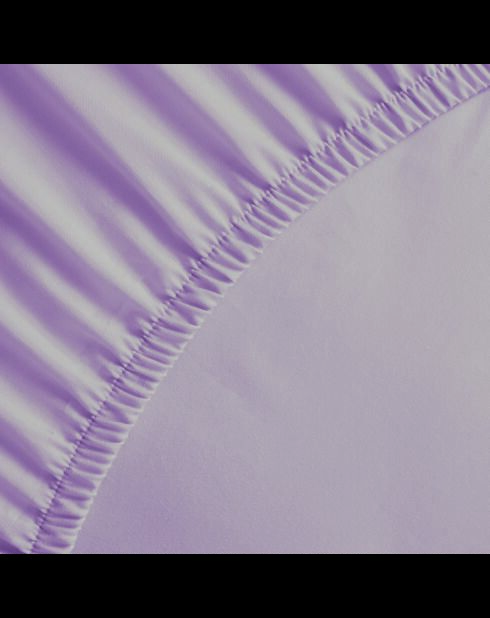 Drap-housse en satin de coton - Uni Violet 01