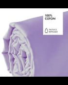 Drap-housse en satin de coton - Uni Violet 01