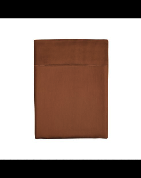 Drap plat en satin de coton - Uni 1 baratta Marron 01