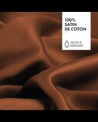 Drap plat en satin de coton - Uni 1 baratta Marron 01